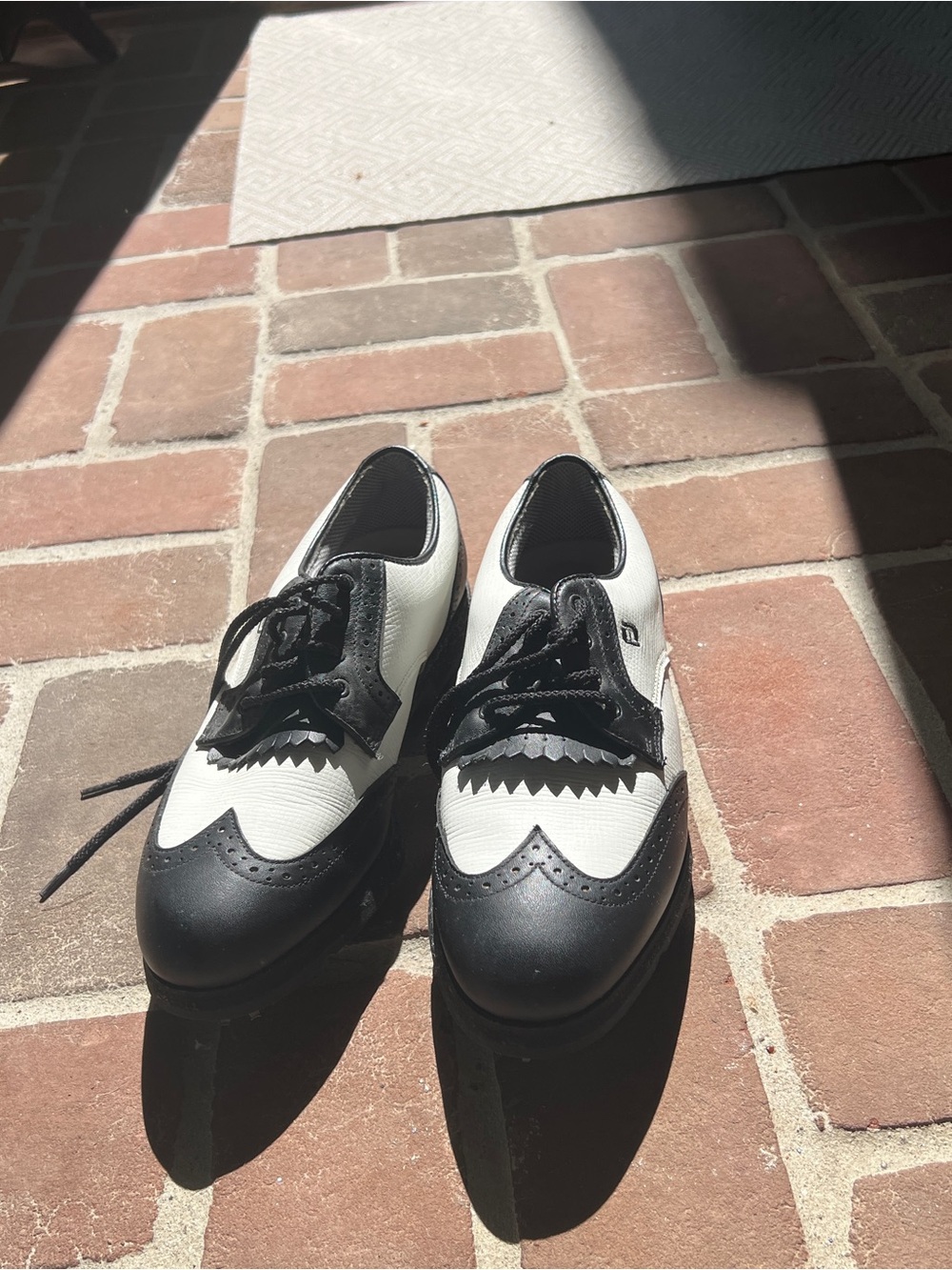 FootJoy Women's Black & White Wingtip Golf Shoes
